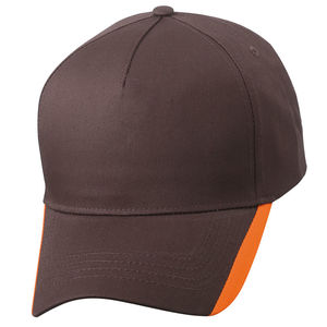 Casquette personnalisée classique 5 panneaux | Yooki Marron Orange