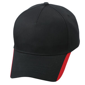 Casquette personnalisée classique 5 panneaux | Yooki Noir Rouge