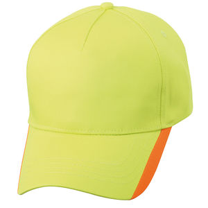 Casquette personnalisée classique 5 panneaux | Yooki Vert anis Orange