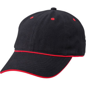 Casquette personnalisée classique 6 panneaux | Lyca Noir Rouge