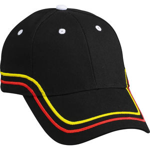 Casquette personnalisée classique 6 panneaux | Moomy Noir Blanc Rouge Jaune