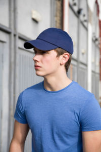 Casquette personnalisée classique 6 panneaux | Brushed Cotton Marine Blanc 3