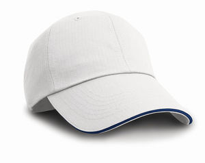 Casquette personnalisée classique 6 panneaux | Herringbone Blanc Marine 1