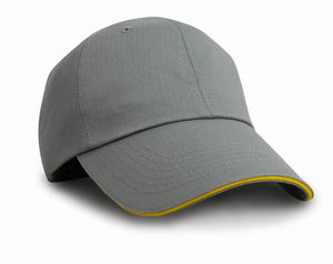 Casquette personnalisée classique 6 panneaux | Herringbone Gris Jaune 1