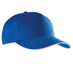 Casquette personnalisée classique 5 panneaux | Looloo Bleu royal Blanc