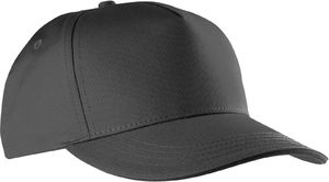 Casquette personnalisée classique 5 panneaux | Looloo Gris foncé Noir