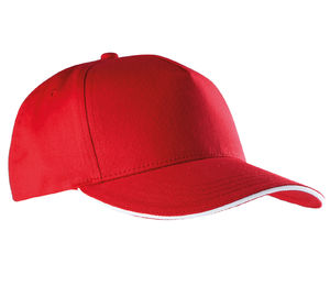 Casquette personnalisée classique 5 panneaux | Looloo Rouge Blanc