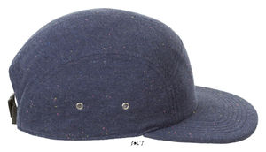 Casquette personnalisée plate 5 panneaux | Baldwin Indigo foncé chiné 2