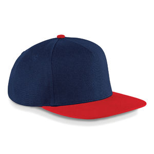 Casquette personnalisée plate 5 panneaux | Booka Bleu marine Rouge 1