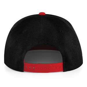 Casquette personnalisée plate 5 panneaux | Booka Noir Rouge 2