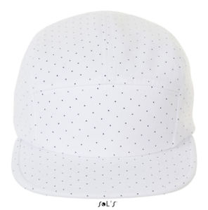 Casquette personnalisée plate 5 panneaux | Taylor Blanc Marine