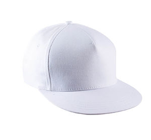 Casquette personnalisée plate 5 panneaux | Yuke Blanc