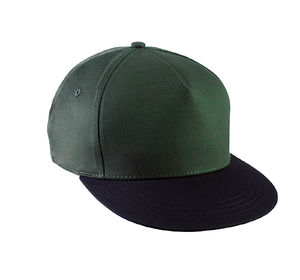 Casquette personnalisée plate 5 panneaux | Yuke Vert forêt Noir