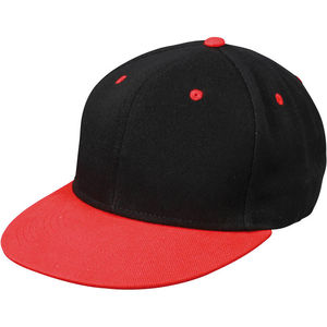 Casquette personnalisée plate 6 panneaux | Jabu Noir Tomate