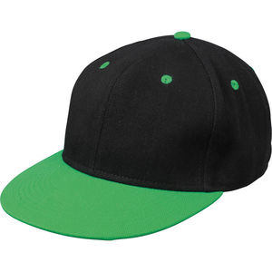 Casquette personnalisée plate 6 panneaux | Jabu Noir Vert Fougere