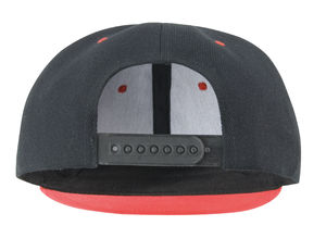 Casquette personnalisée plate 6 panneaux | Pifoo Noir Rouge 4