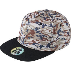 Casquette personnalisée plate 6 panneaux | Yussoo Camouflage Noir