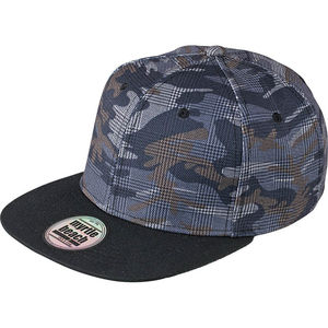 Casquette personnalisée plate 6 panneaux | Yussoo Camouflage Noir 1