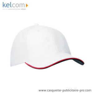 Casquette pub personnalisable Blanc Rouge