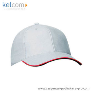 Casquette pub personnalisable Gris clair Rouge