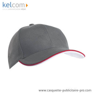 Casquette pub personnalisable Gris foncé Rouge