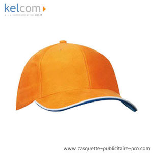 Casquette pub personnalisable Orange Blanc