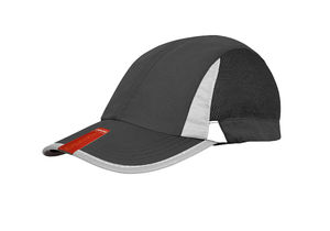 Casquette publicitaire classique 4 panneaux | Spiro Sport Noir Blanc 1