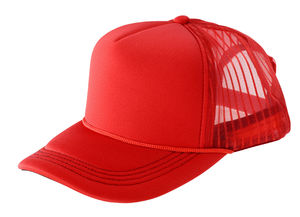 Casquette publicitaire 3 panneaux avec filet | Qeva Rouge Noir 1