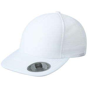 Casquette publicitaire 5 panneaux avec filet | Jige Blanc