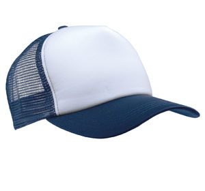 Casquette publicitaire 5 panneaux avec filet | Wypy Blanc Marine