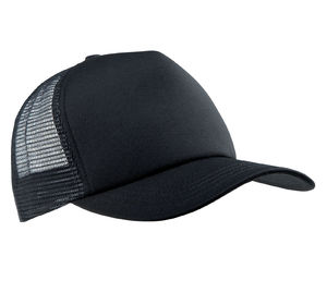 Casquette publicitaire 5 panneaux avec filet | Wypy Noir