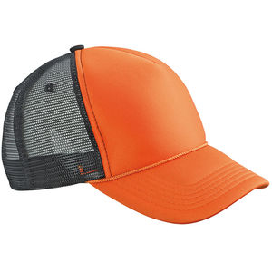 Casquette publicitaire 5 panneaux avec filet | Zimoo Orange Noir