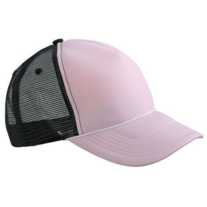 Casquette publicitaire 5 panneaux avec filet | Zimoo Rose clair Noir