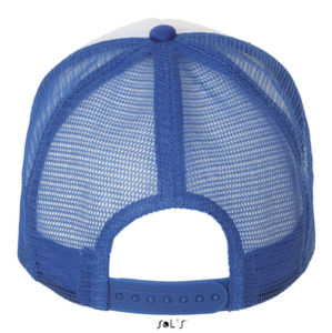 Casquette publicitaire 5 panneaux avec filet | Bubble Blanc Bleu royal 1