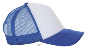 Casquette publicitaire 5 panneaux avec filet | Bubble Blanc Bleu royal 2