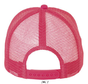 Casquette publicitaire 5 panneaux avec filet | Bubble Blanc Corail néon 1