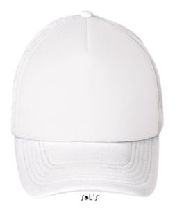 Casquette publicitaire 5 panneaux avec filet | Bubble Blanc