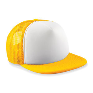Casquette publicitaire 5 panneaux avec filet | Pissoo Tournesol Blanc 1