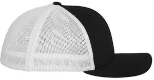 Casquette publicitaire 6 panneaux avec filet | Poone Noir Blanc 2