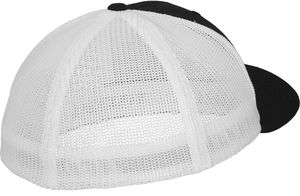 Casquette publicitaire 6 panneaux avec filet | Poone Noir Blanc 3