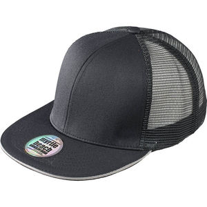 Casquette publicitaire 6 panneaux avec filet | Saggu Noir Gris Clair