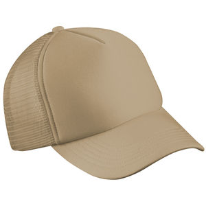 Casquette publicitaire 5 panneaux avec filet | Zoonnoo Beige