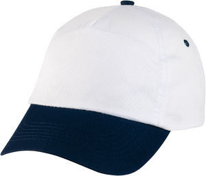 casquette publicitaire Blanc Bleu marine