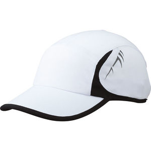 Casquette publicitaire classique 4 panneaux | Ruwu Blanc Noir