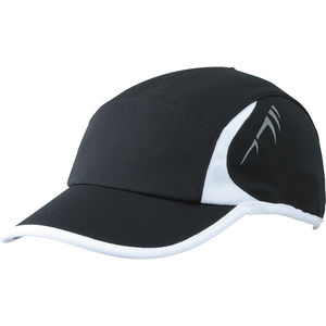 Casquette publicitaire classique 4 panneaux | Ruwu Noir Blanc