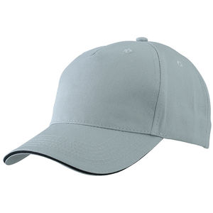 Casquette publicitaire classique 5 panneaux | Boxy Gris clair Noir