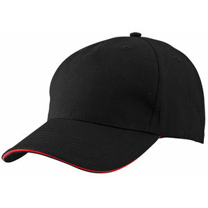 Casquette publicitaire classique 5 panneaux | Boxy Noir Rouge