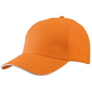 Casquette publicitaire classique 5 panneaux | Boxy Orange Blanc