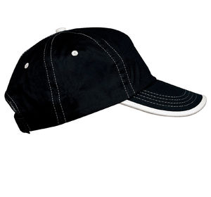 Casquette publicitaire classique 5 panneaux | Hinnu Noir Blanc