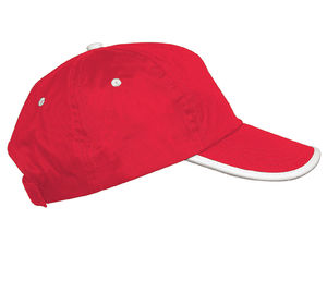 Casquette publicitaire classique 5 panneaux | Hinnu Rouge Blanc